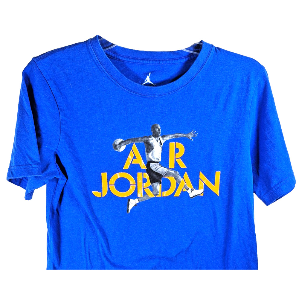 Air Jordan Retro 1 OG Flight Jumpman T-Shirt Size Youth Kids X-Large Blue
